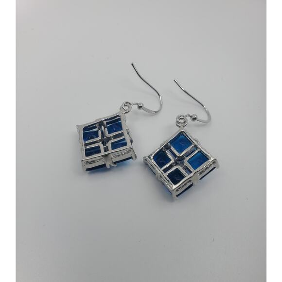 Vintage Simulated Blue Sapphire Necklace, Earrings, and Size 9 Ring Set - NOS - Picture 6 of 9